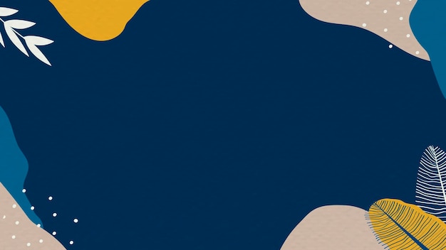 Vector de fondo estampado botánico abstracto azul