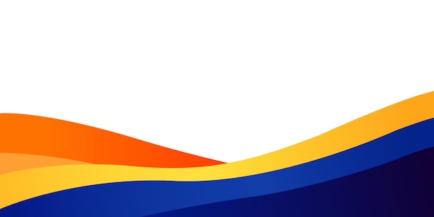 Vector de fondo de estandarte abstracto azul y naranja con composición de ondas dinámicas