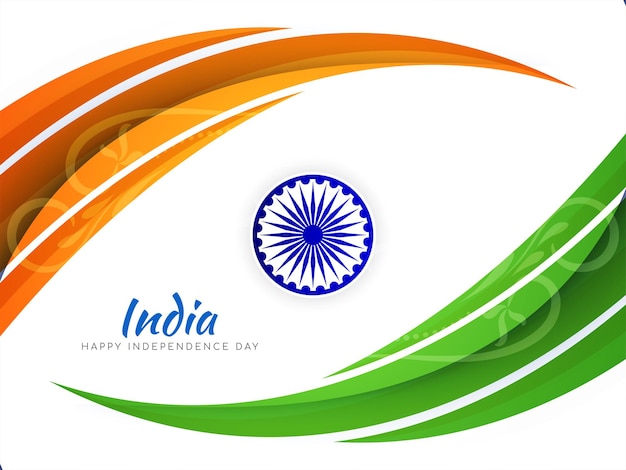 Vector de fondo de estilo de onda de día de la independencia de tema de bandera india