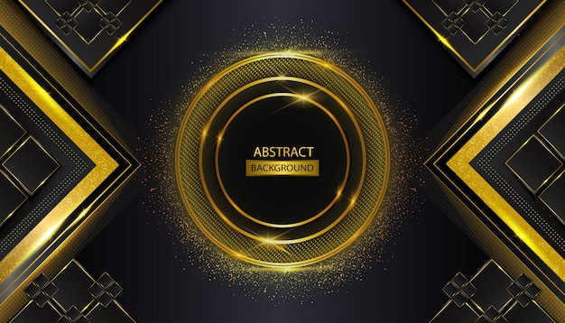 Vector de fondo de forma circular con lujo dorado