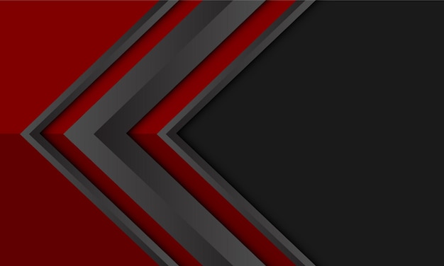 Vector de fondo futurista de diseño de espacio en blanco rojo oscuro dirección de flecha metálica gris abstracto