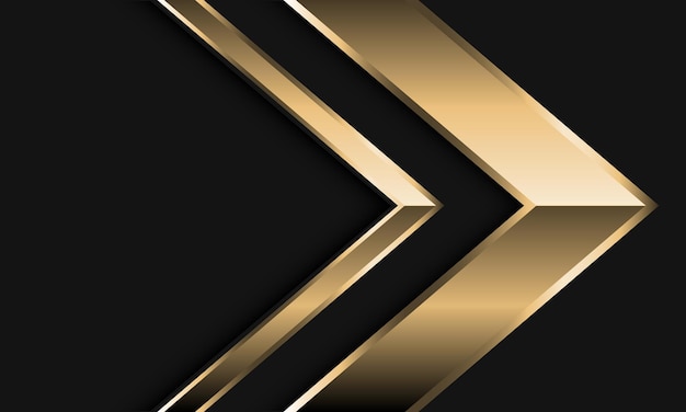 Vector de fondo futurista moderno de diseño de espacio en blanco gris geométrico de dirección de flecha de oro abstracto