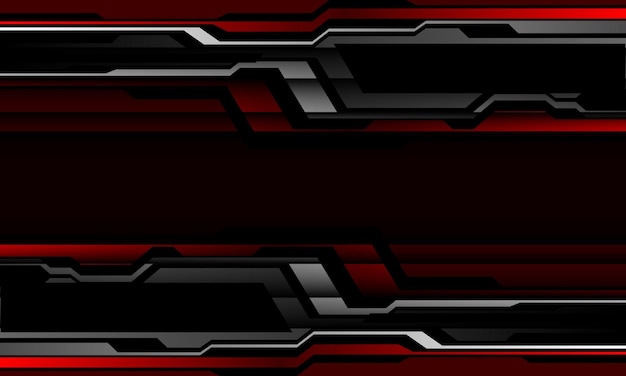 Vector de fondo futurista moderno diseño geométrico cibernético negro plata rojo abstracto