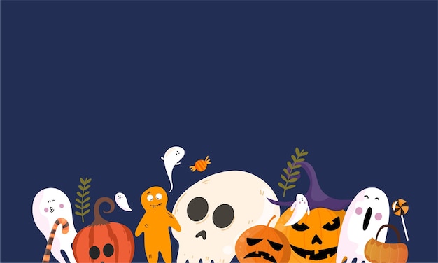 Vector fondo de halloween en diseño plano