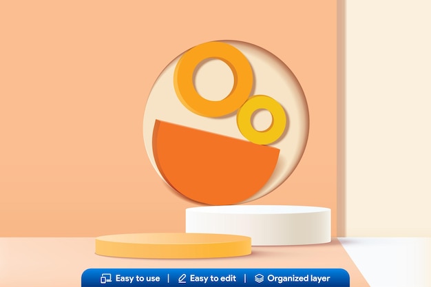 Vector fondo de halloween con podio calabazas arañas y murciélagos para vector de promoción de productos