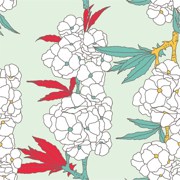 El vector de fondo del hermoso patrón floral