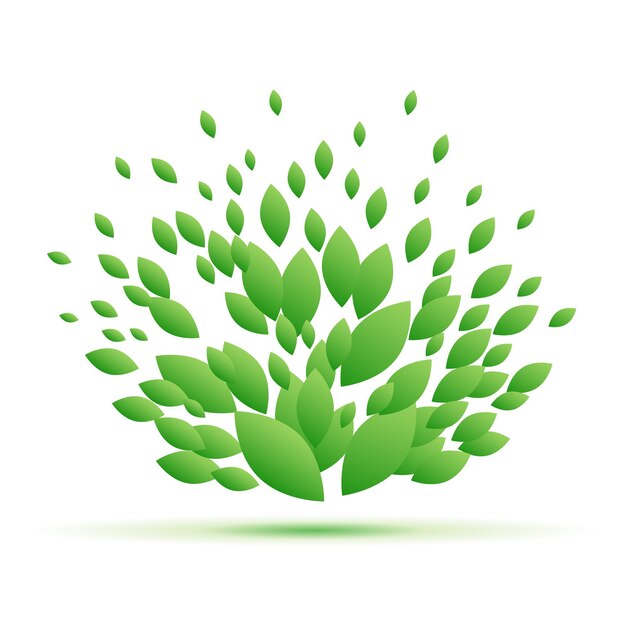 Vector fondo de hojas verdes frescas concepto de primavera
