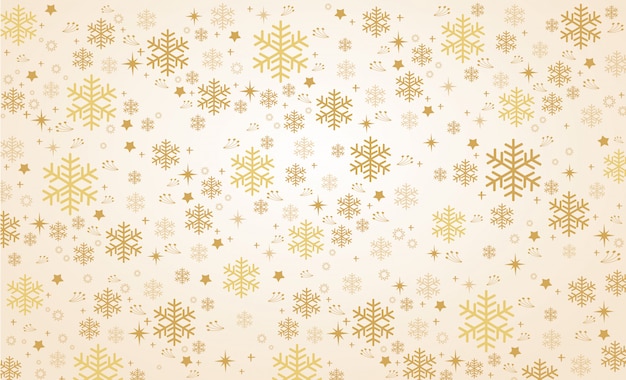 Vector de fondo de invierno de copo de nieve de oro