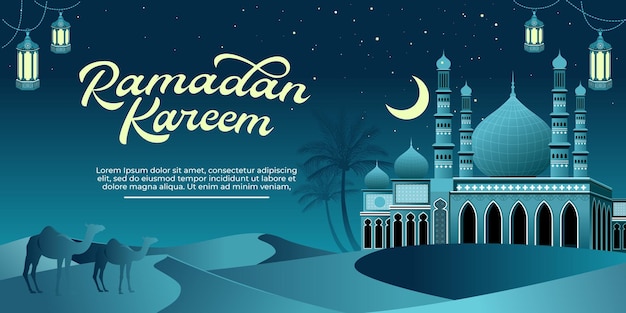 Vector de fondo islámico ramadan kareem feliz año nuevo islámico hijri diseño gráfico para la decoración de certificados de regalo, pancartas y folletos