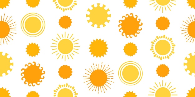 Vector de fondo sin límites de papel de álbum de recortes de sol amarillo envoltura solar de patrones sin fisuras