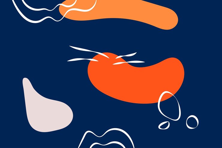 Vector vector de fondo de línea de formas dibujadas a mano abstractas planas