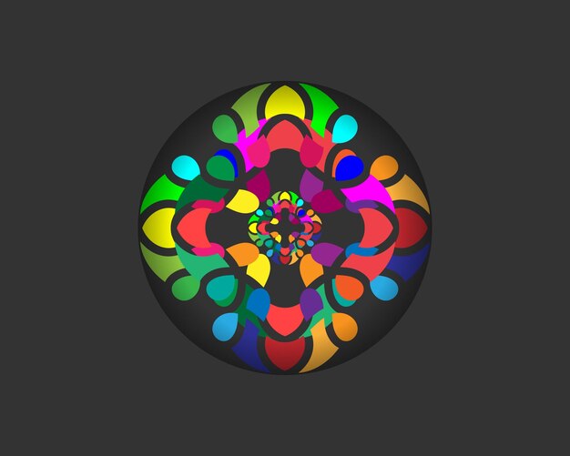 Vector de fondo de mandala de colores