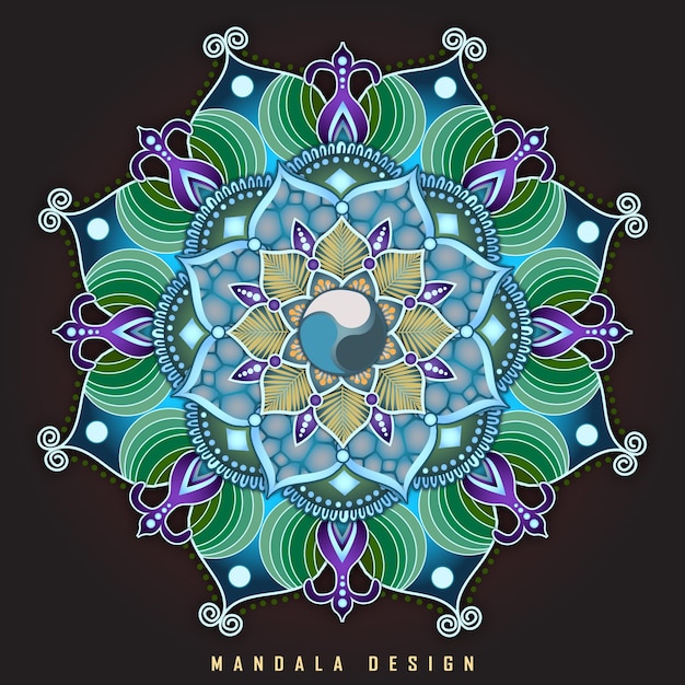 Vector de fondo de mandala de colores