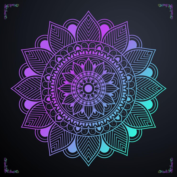 Vector de fondo de mandala de colores