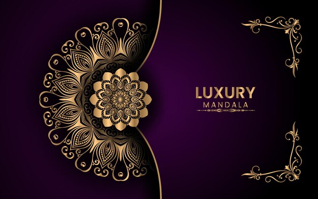 Vector de fondo de mandala de lujo en diseño de estilo islámico Vector Premium