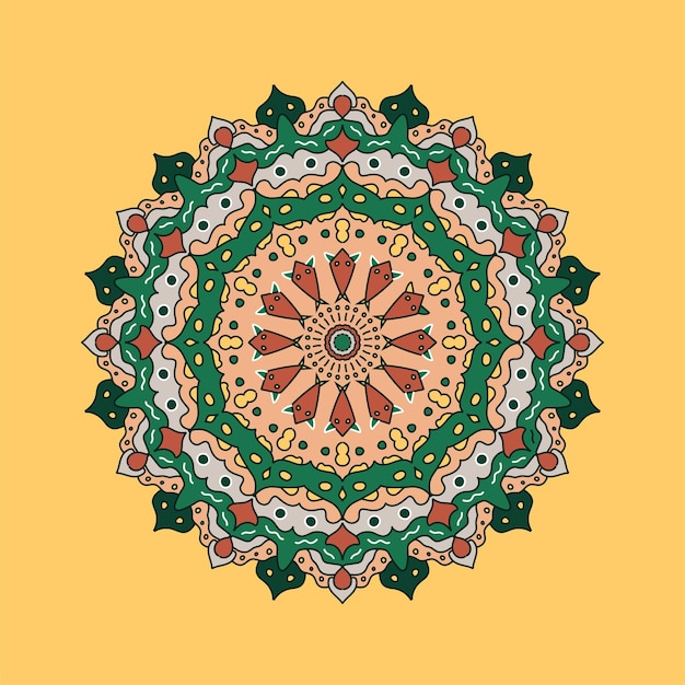 Vector de fondo de mandala verde combinación