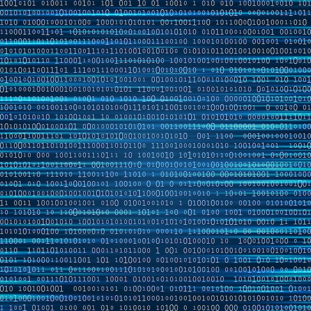 Vector de fondo de matriz Matriz de código binario Fondo digital con números en la pantalla