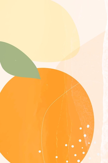 Vector de fondo de memphis de fruta naranja dibujada a mano