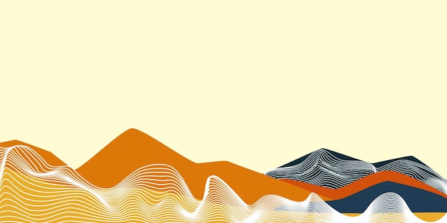 Vector de fondo de la montaña con línea blanca