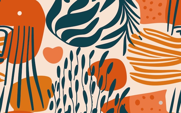 Vector de fondo de naturaleza de arte abstracto Fondo de pantalla de arte de línea de forma moderna