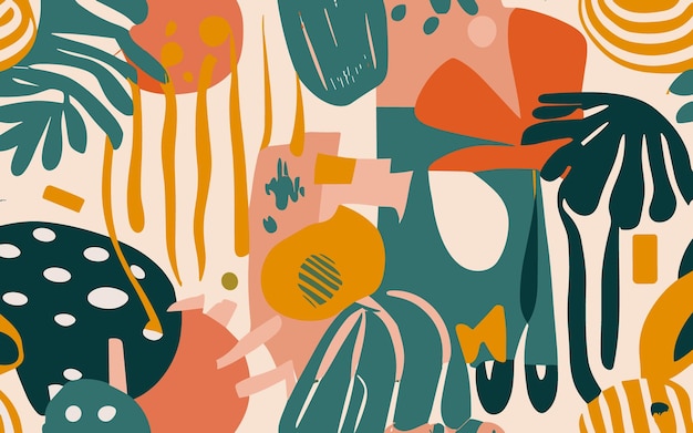 Vector de fondo de naturaleza de arte abstracto Fondo de pantalla de arte de línea de forma moderna