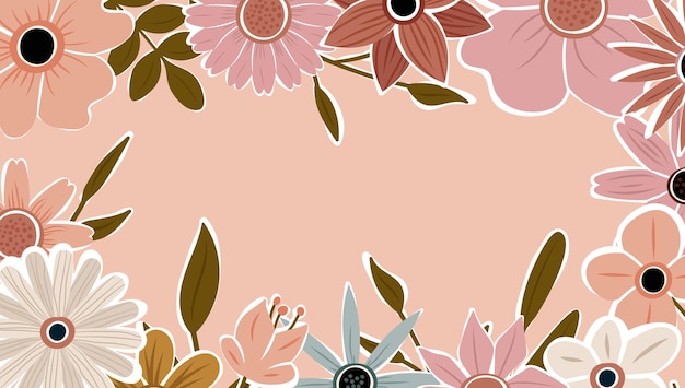 Vector vector de fondo de naturaleza de arte abstracto. marco de plantas de moda. diseño de flores de color de fondo, hermoso jardín decorativo. hojas botánicas y diseño floral para banner de venta de verano.