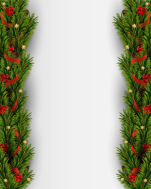 Vector fondo de Navidad con árbol de navidad realista
