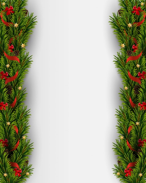 Vector fondo de navidad con árbol de navidad realista