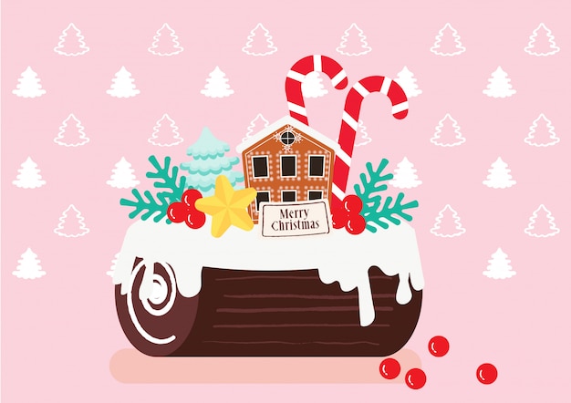Vector de fondo de Navidad pastel pastel celebración