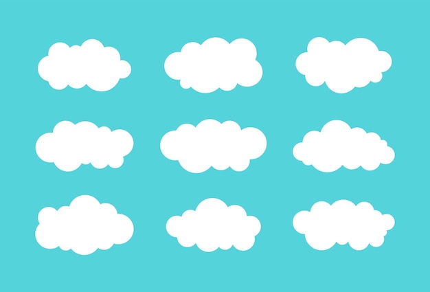 Vector de fondo de nube blanca en el cielo azul