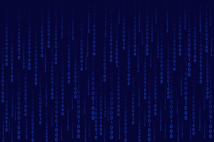 Vector vector de fondo de número digital de código binario de estilo matrix