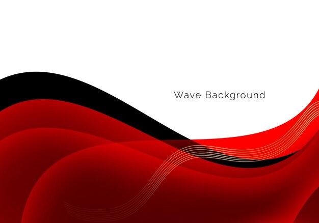 Vector vector de fondo de onda con estilo decorativo moderno rojo abstracto