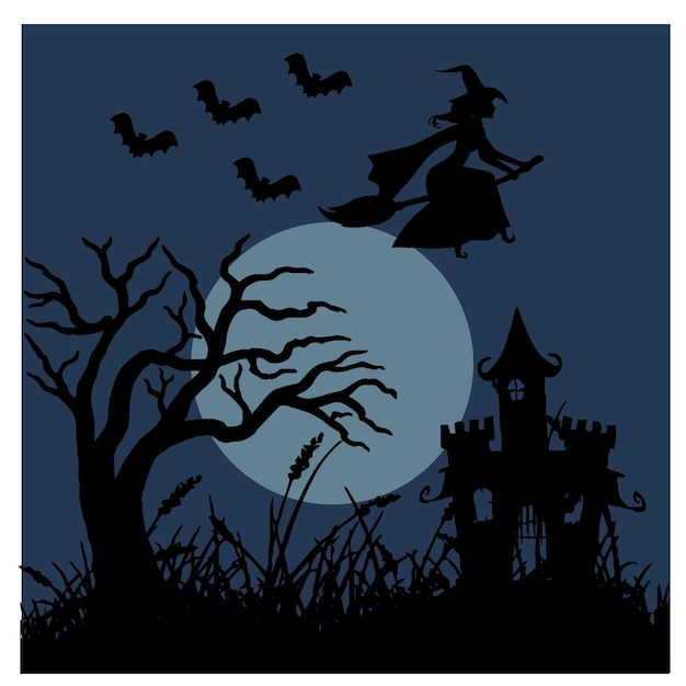 Vector fondo oscuro de Halloween con cementerio