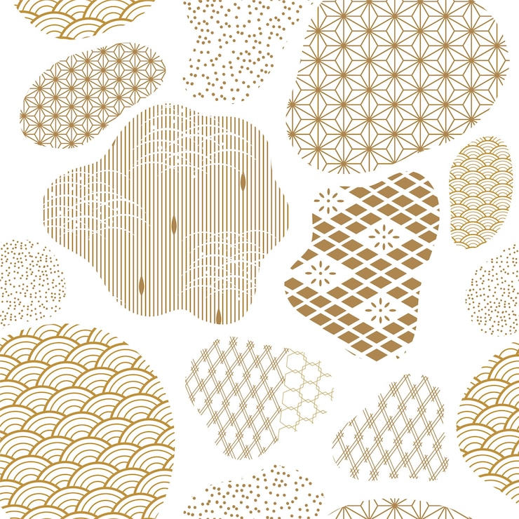 Vector vector de fondo de patrón sin costuras japonés geométrico dorado en estilo vintage