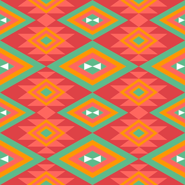 Vector de fondo de patrón sin costuras mexicano tribal