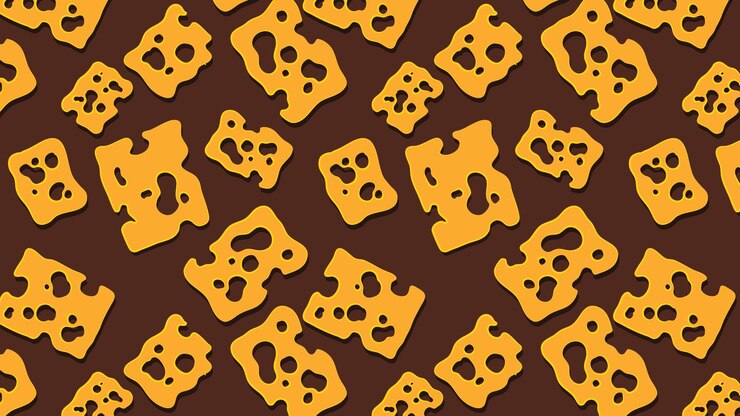 Vector vector de fondo del patrón sin costuras del queso