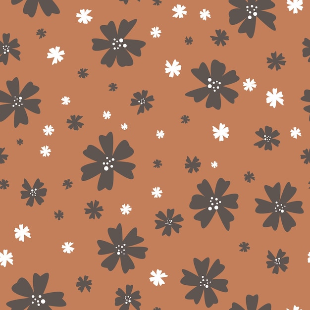 Vector de fondo de patrón floral abstracto plano mano dibujar