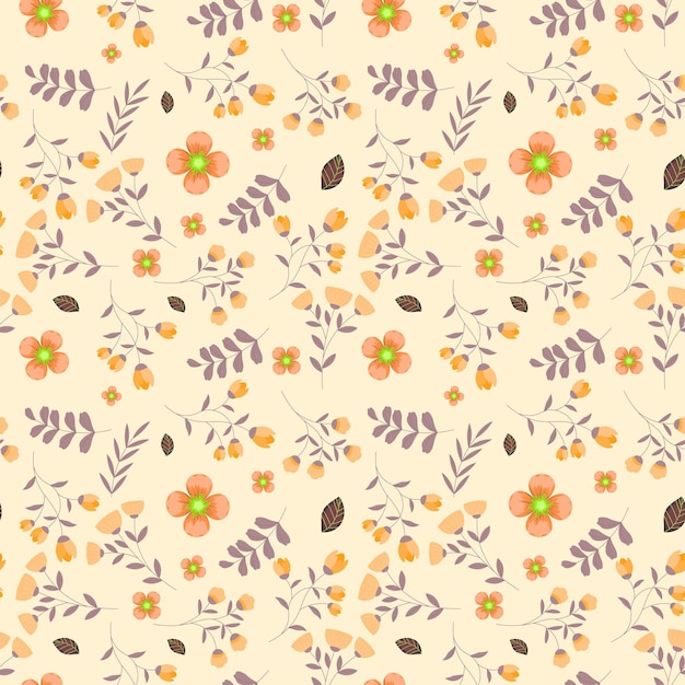 Vector de fondo de patrón floral abstracto plano mano dibujar