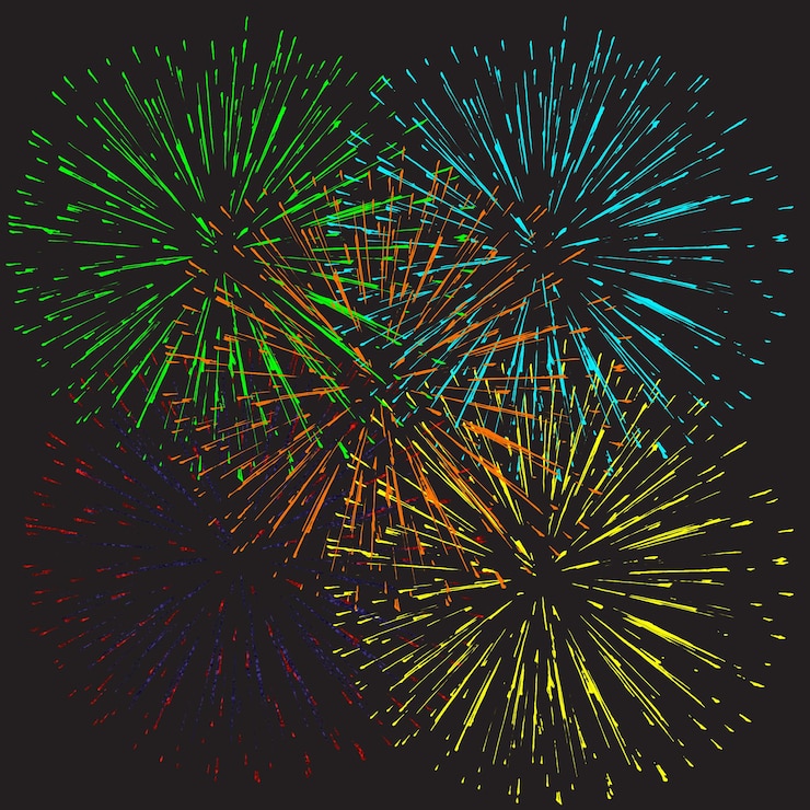Vector vector de fondo del patrón de fuegos artificiales