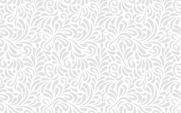 Vector de fondo de patrón de hojas de naturaleza sin costuras de color gris claro elegante
