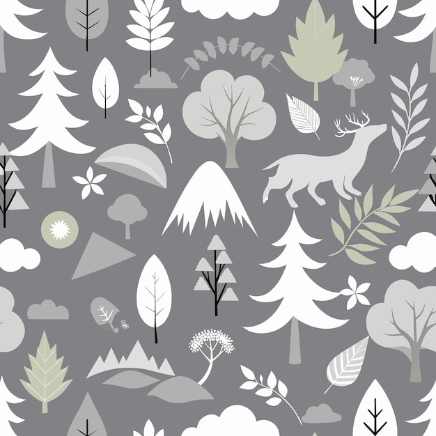 Vector de fondo de patrón natural sin costuras de color gris claro