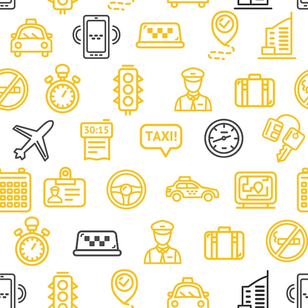 Vector de fondo de patrón de servicios de taxi