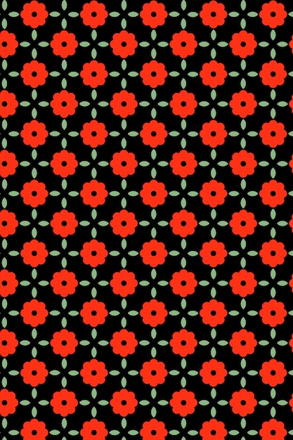 Vector de fondo de patrón transparente floral rojo indio