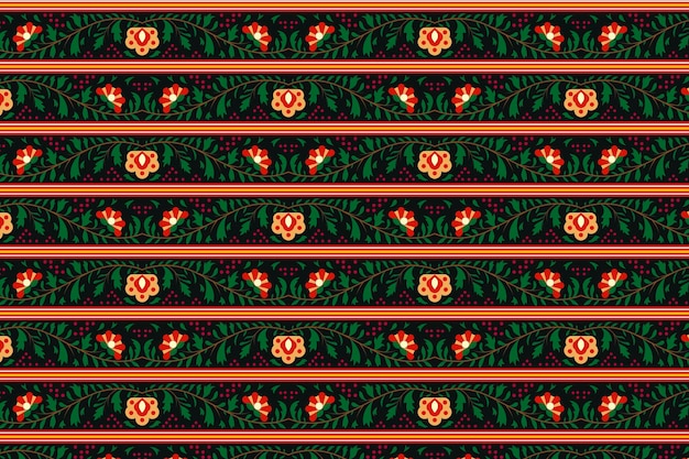 Vector de fondo de patrones sin fisuras florales indios