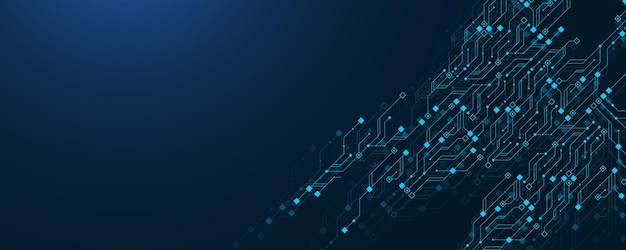 Vector de fondo de la placa de circuitos azul futurista