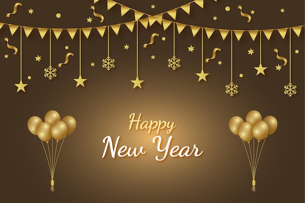 Vector de fondo de plantilla de celebración de Feliz Año Nuevo