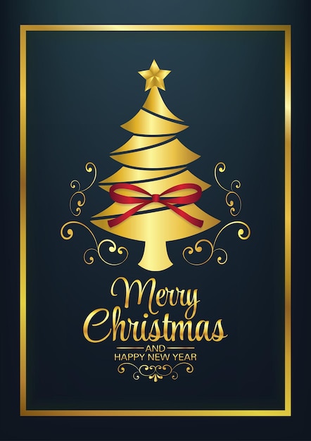 Vector de fondo de la plantilla de la tarjeta de elementos de Navidad