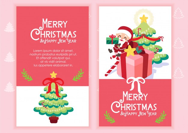 Vector de fondo de plantilla de tarjeta de feliz Navidad