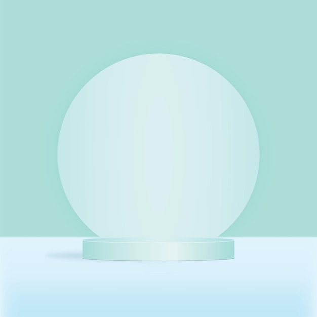 vector de fondo de plataforma geométrica de escena de podio de pantalla de productos de fondo verde 3d