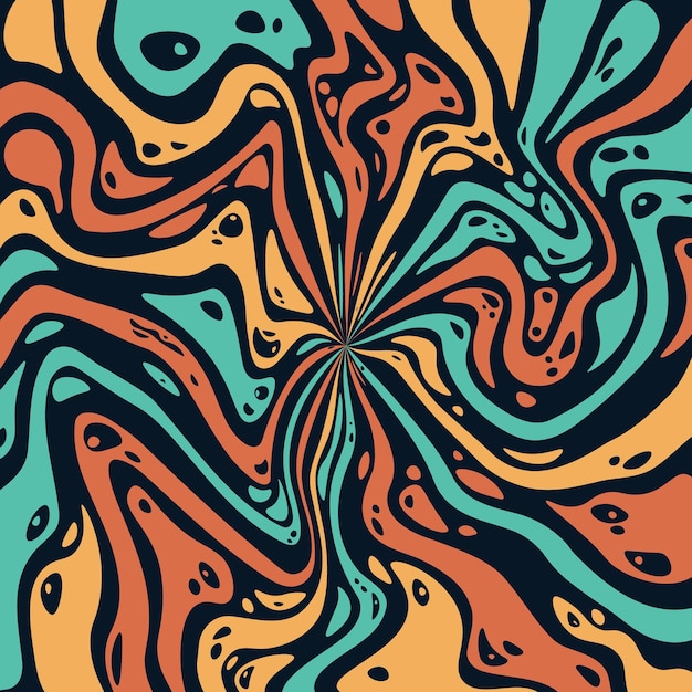 Vector de fondo psicodélico abstracto y groovy